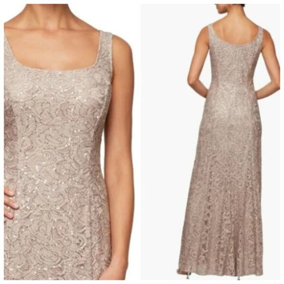 Alex Evenings Women's Two-Piece Set with Long Dress and Jacket - Picture 2 of 8